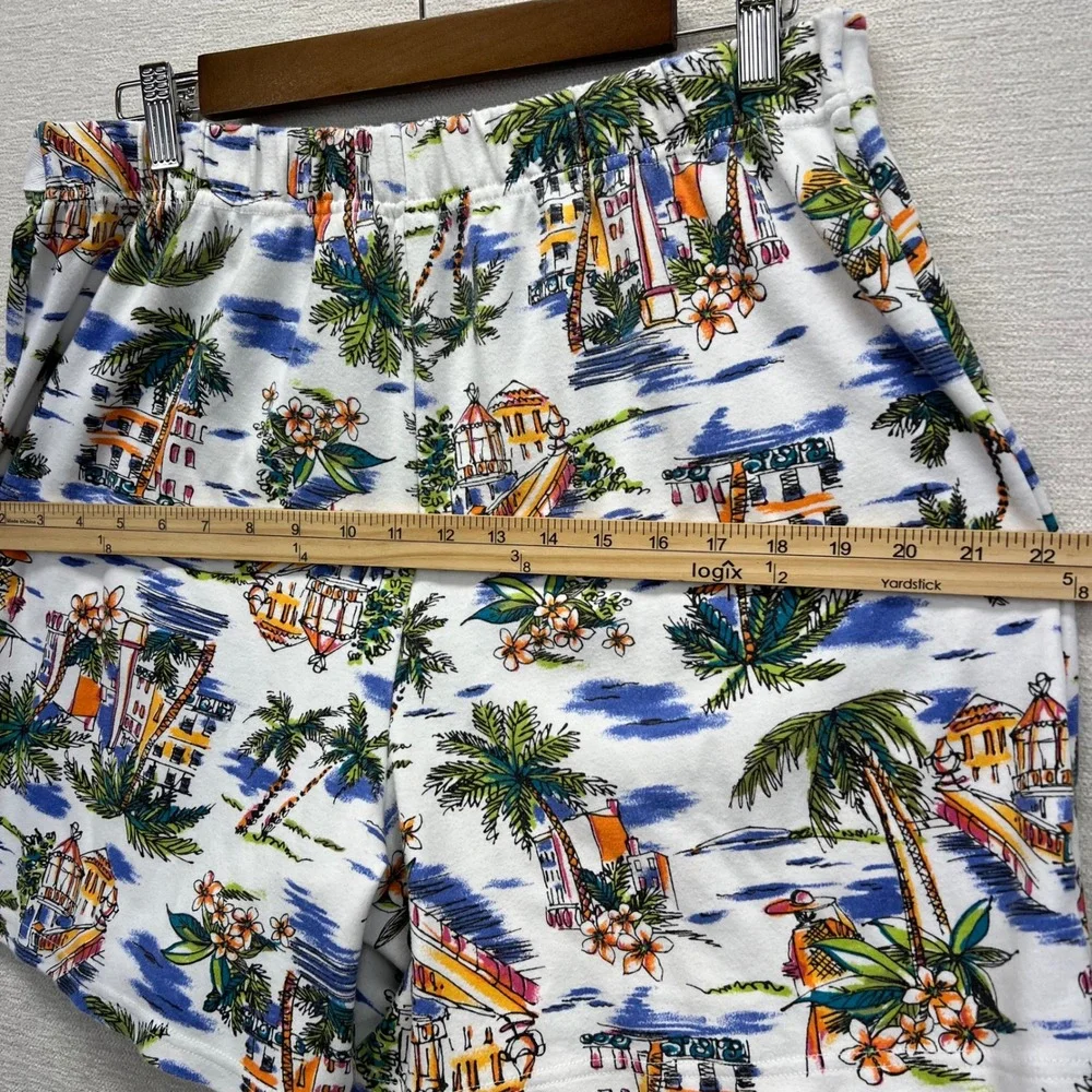 White Stag‎ Skort Women Large Vintage Y2K Tropical Palm Tree Wrap Skirt Short